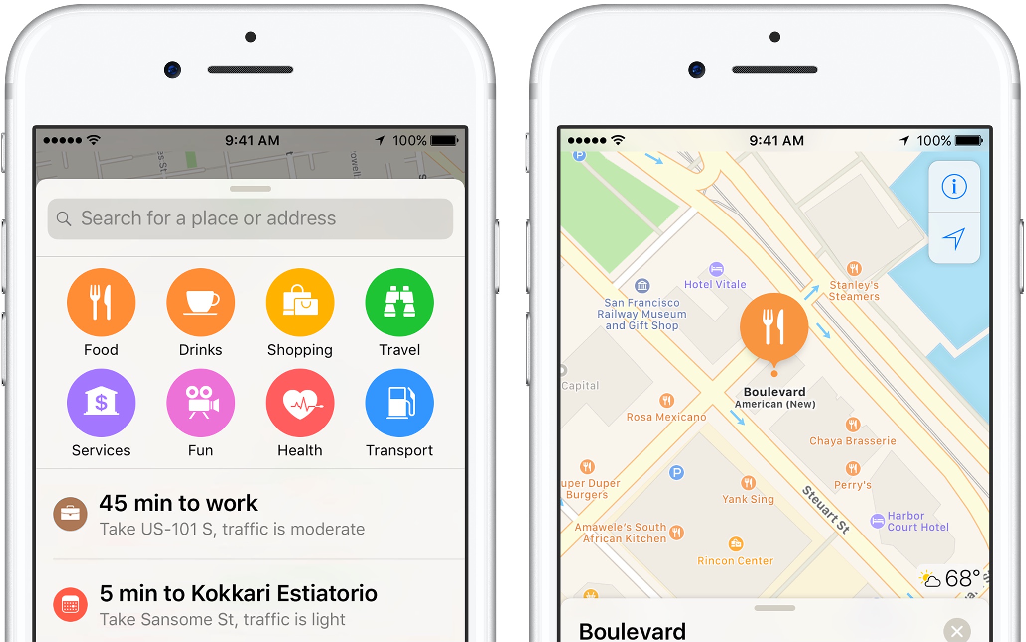 iOS 10 Apple Maps Quick Controls ricerca lungo il teaser del percorso 001
