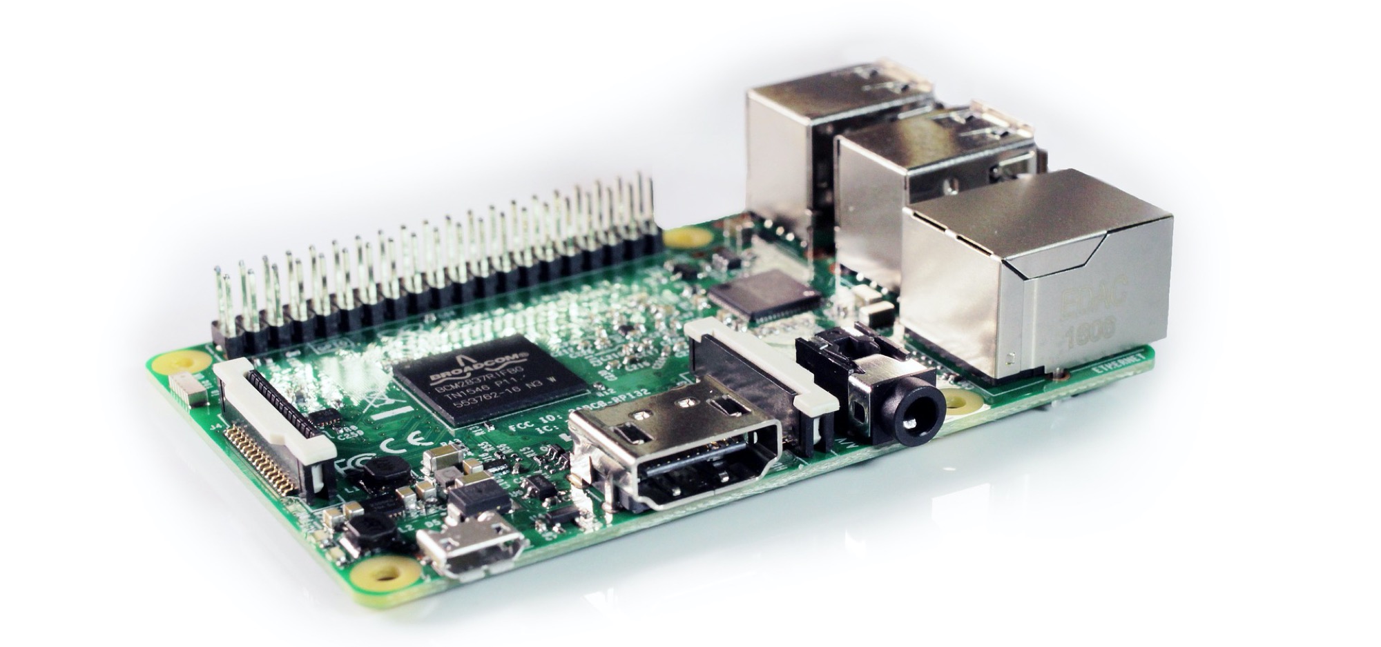 Vista laterale della scheda Raspberry Pi