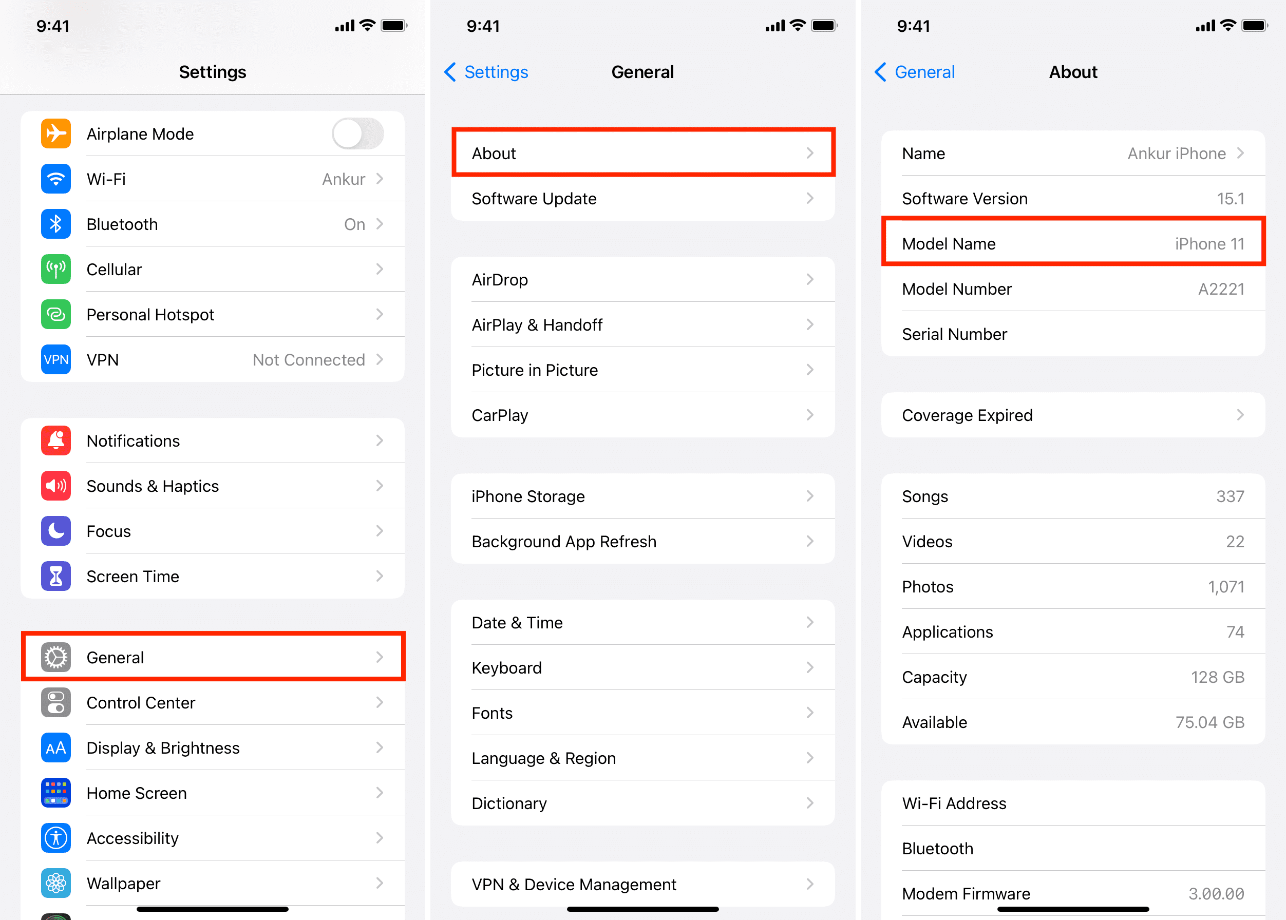 Come vedere il nome del modello di iPhone