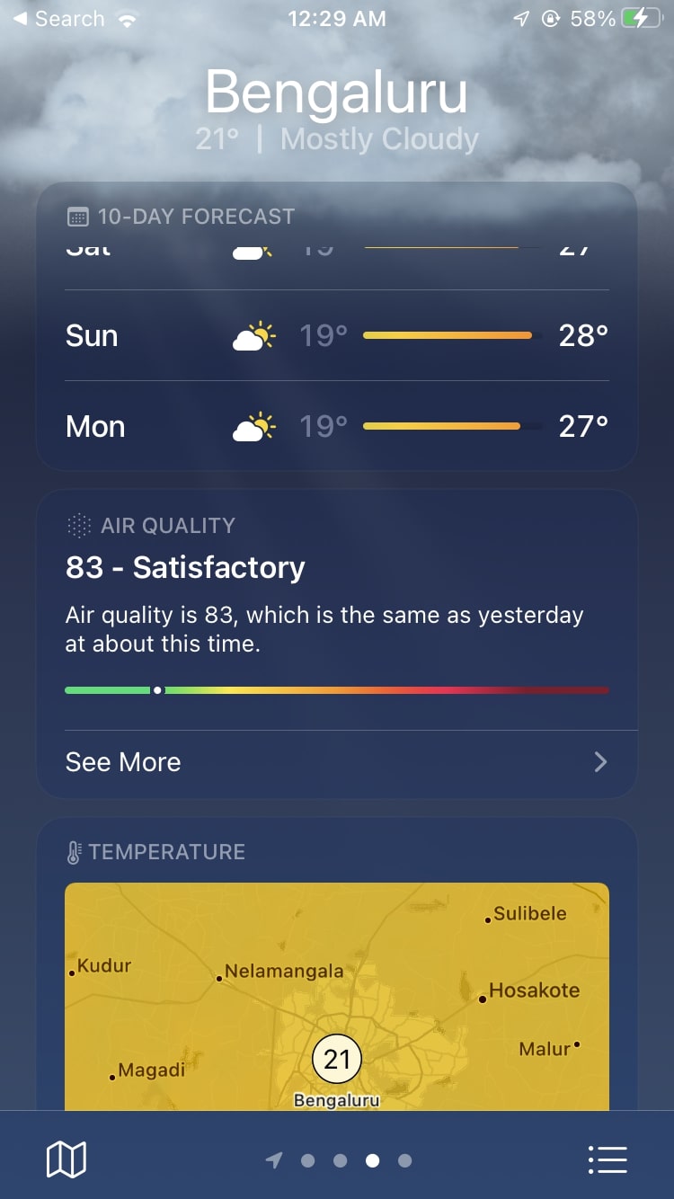 App meteo AQI iPhone