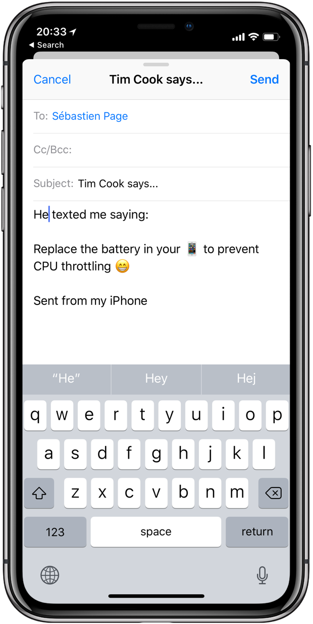 SMS copiato iphone
