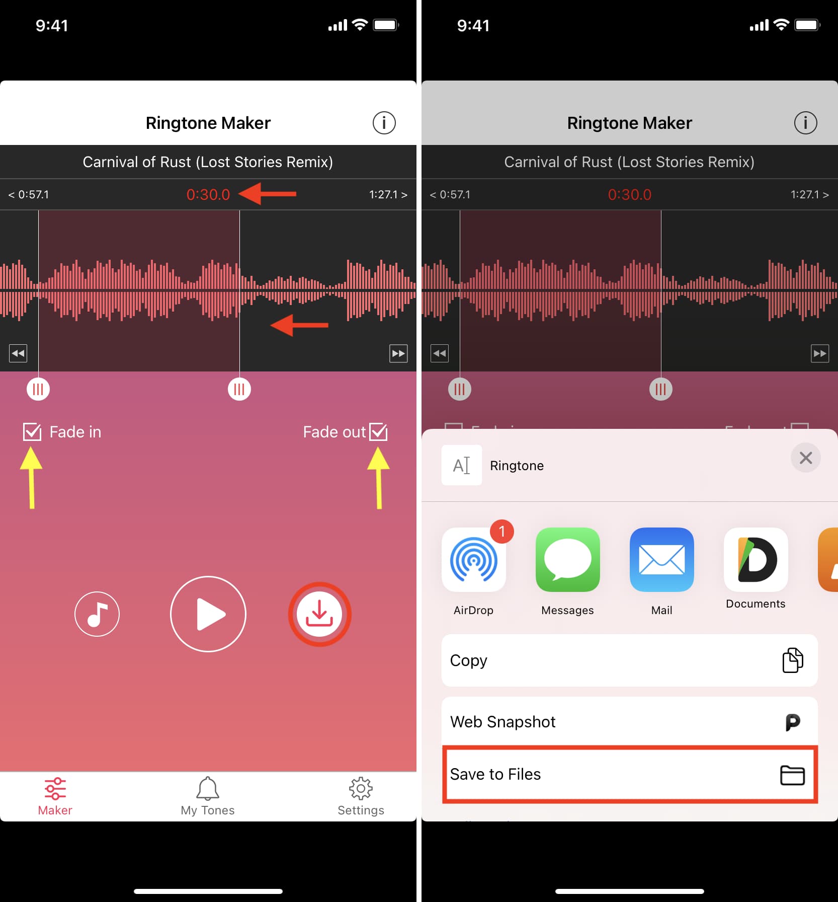 Applicazione per iPhone per la creazione di suonerie