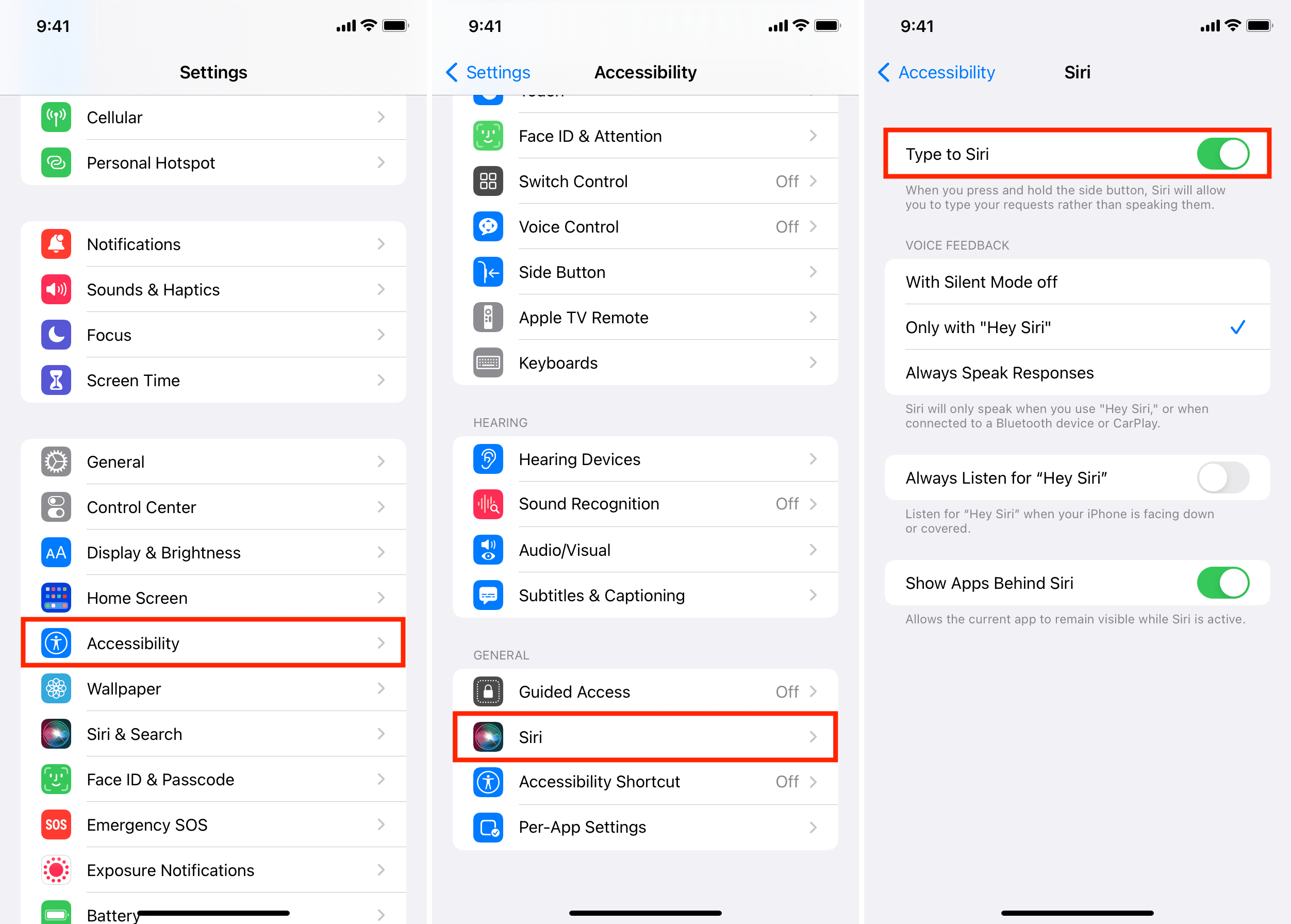 Digita su Siri abilitato su iPhone