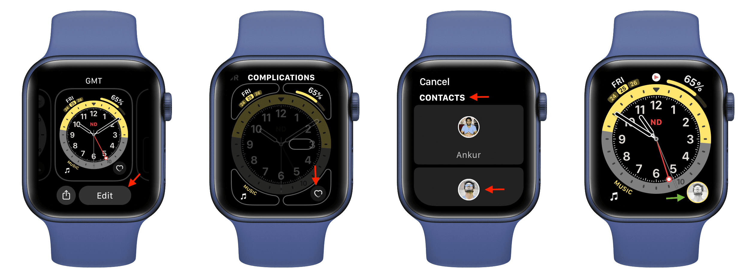 Composizione rapida dal quadrante di Apple Watch