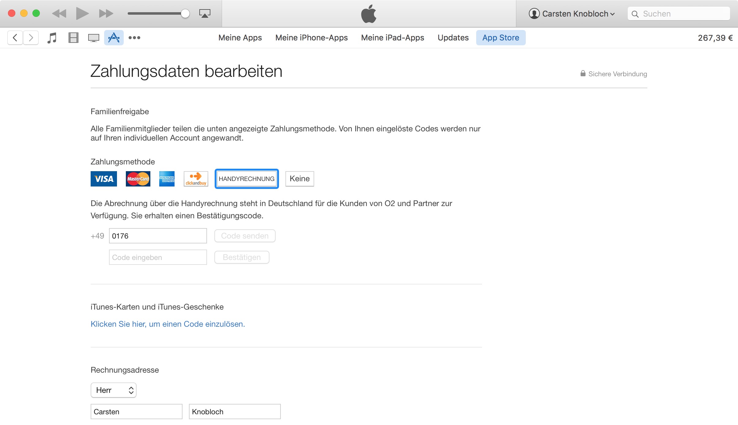 Fatturazione con l'operatore di iTunes Germania