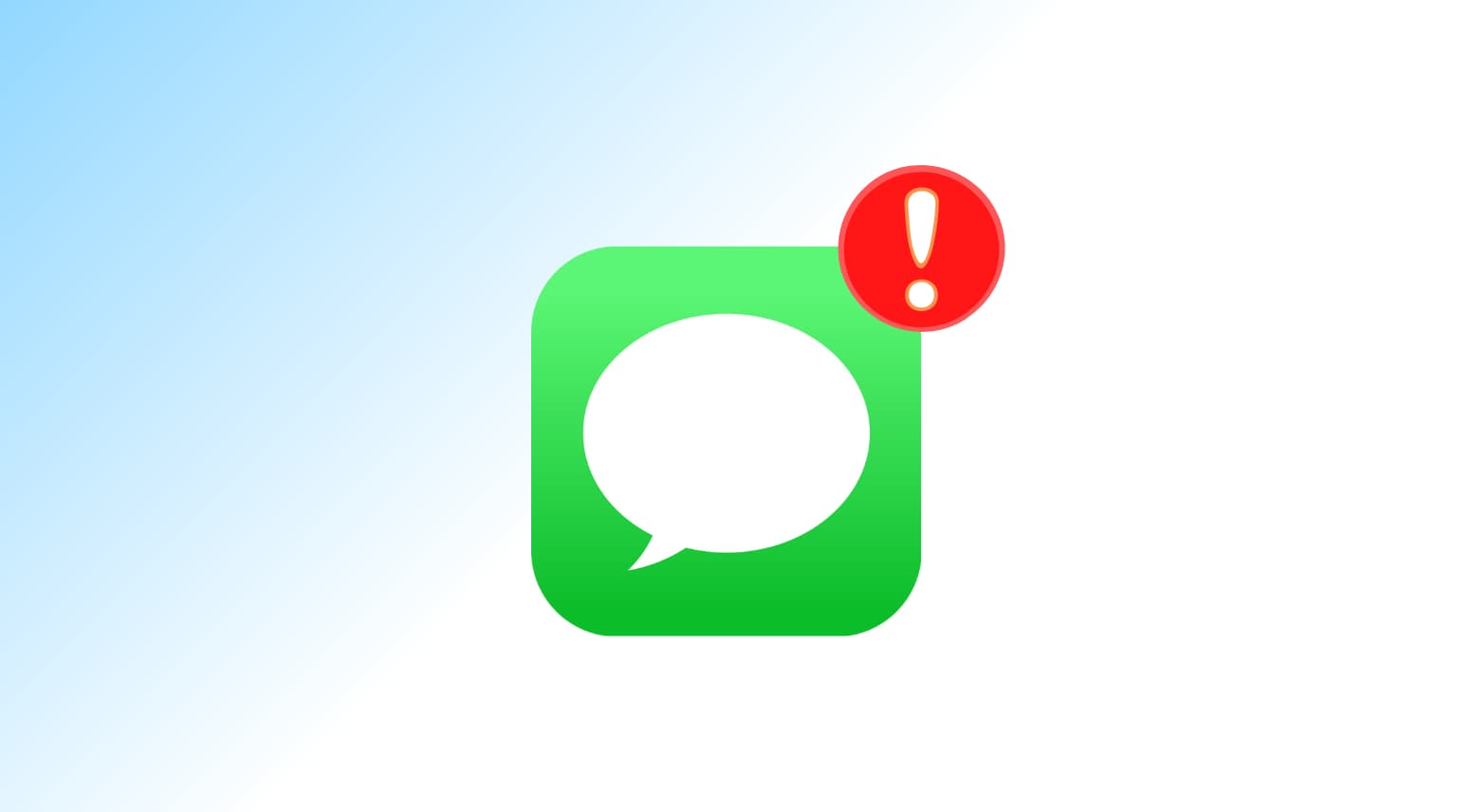 App Messaggi con punto esclamativo rosso