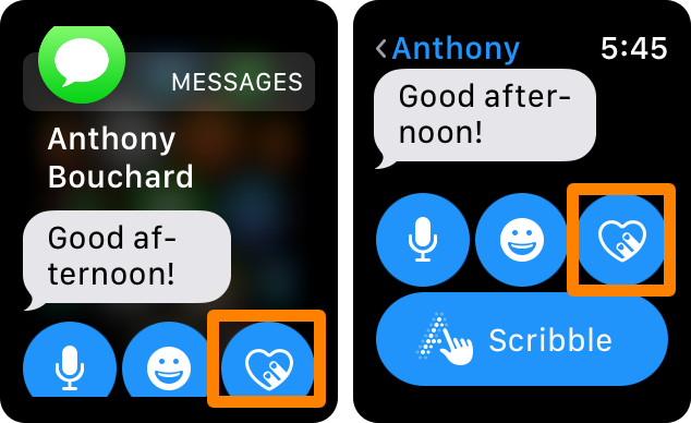 Pulsante a sfioramento digitale di Apple Watch