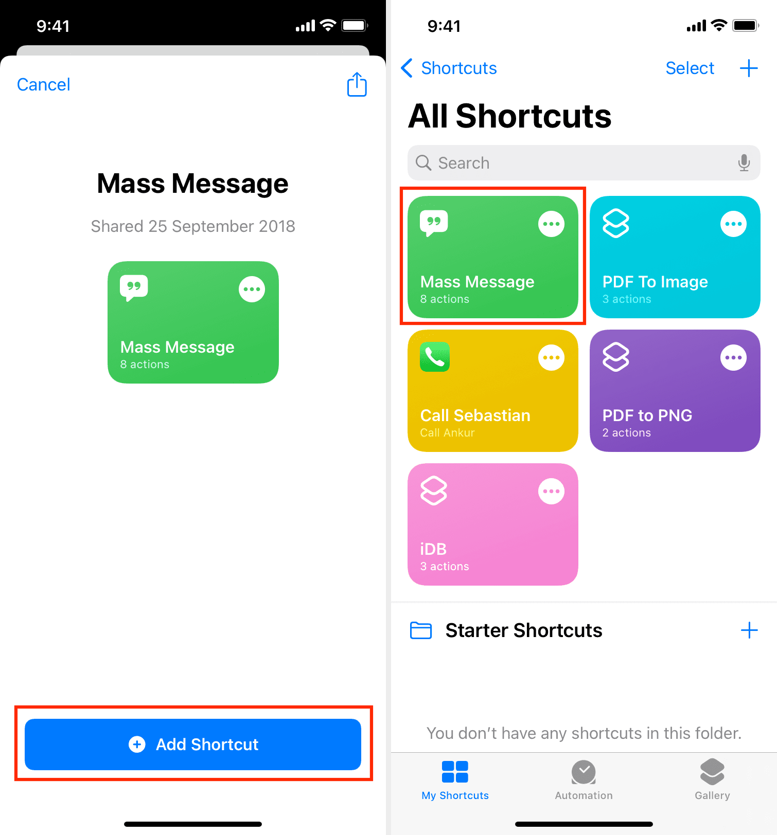 Scorciatoia per messaggi di massa su iPhone