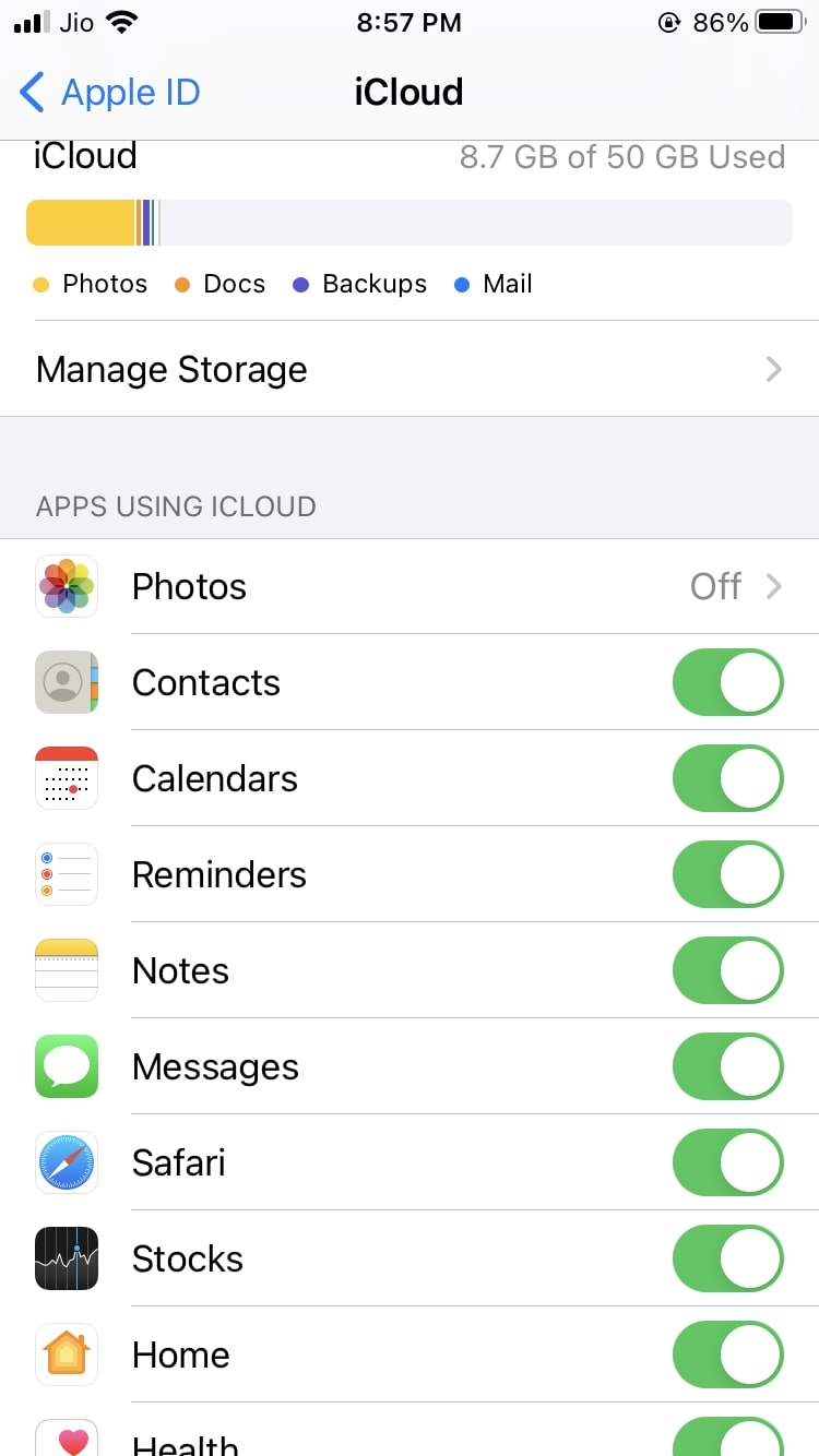 Sincronizzazione iCloud Messaggi iPhone