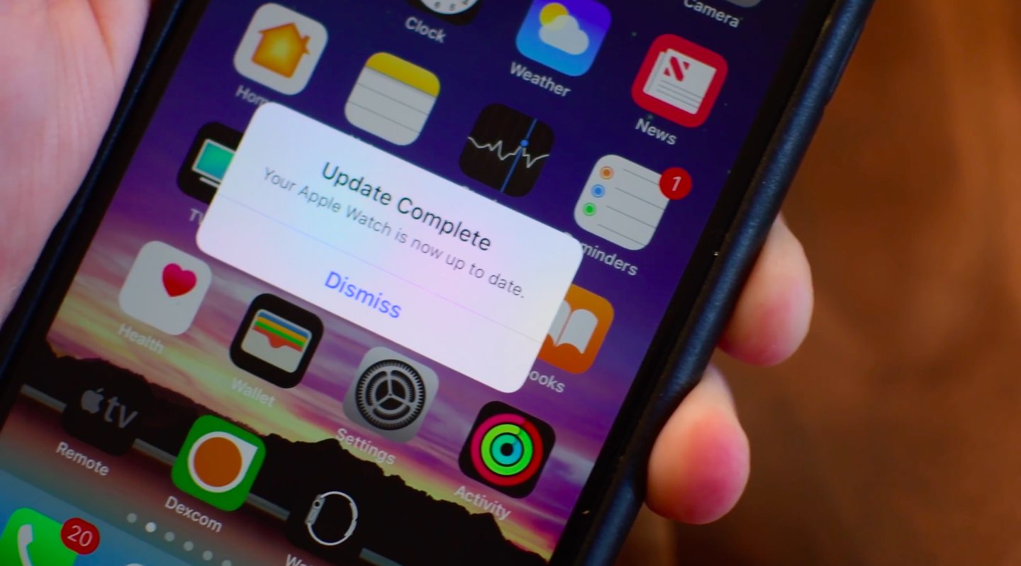 Aggiornamento di Apple Watch completato