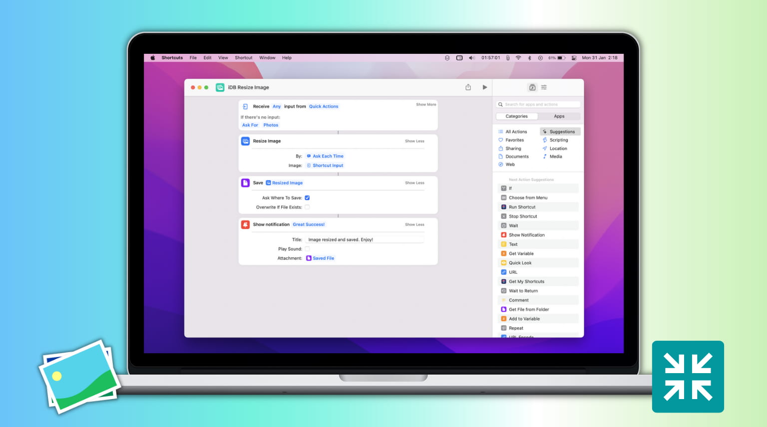 Ridimensiona l'immagine su Mac