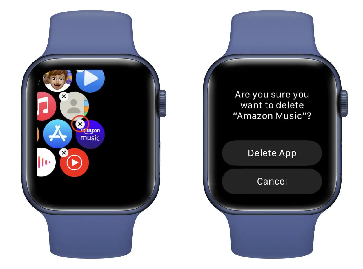 Elimina l'app su Apple Watch