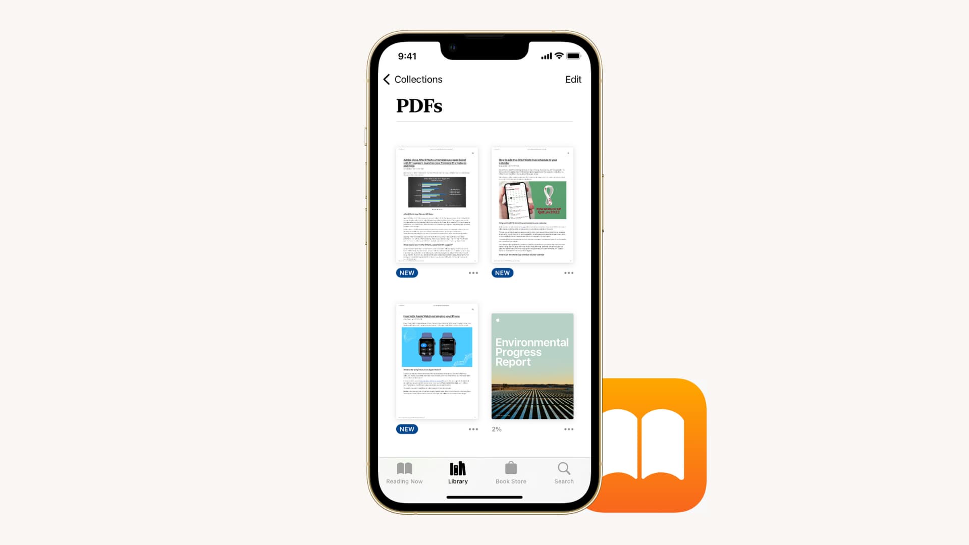 Come salvare l'app PDF in Libri su iPhone