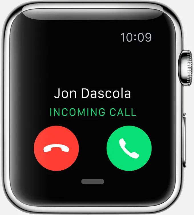 Immagine di notifica della chiamata di Apple Watch 001