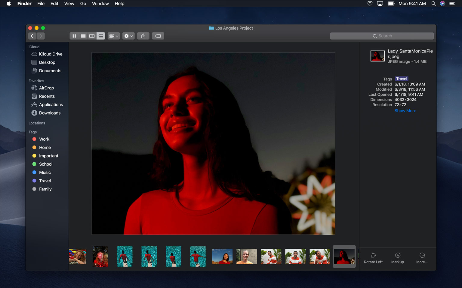 Il Finder su macOS Mojave offre una nuova vista Galleria che ti consente di visualizzare i metadati delle immagini e lavorare con i tuoi file visivamente