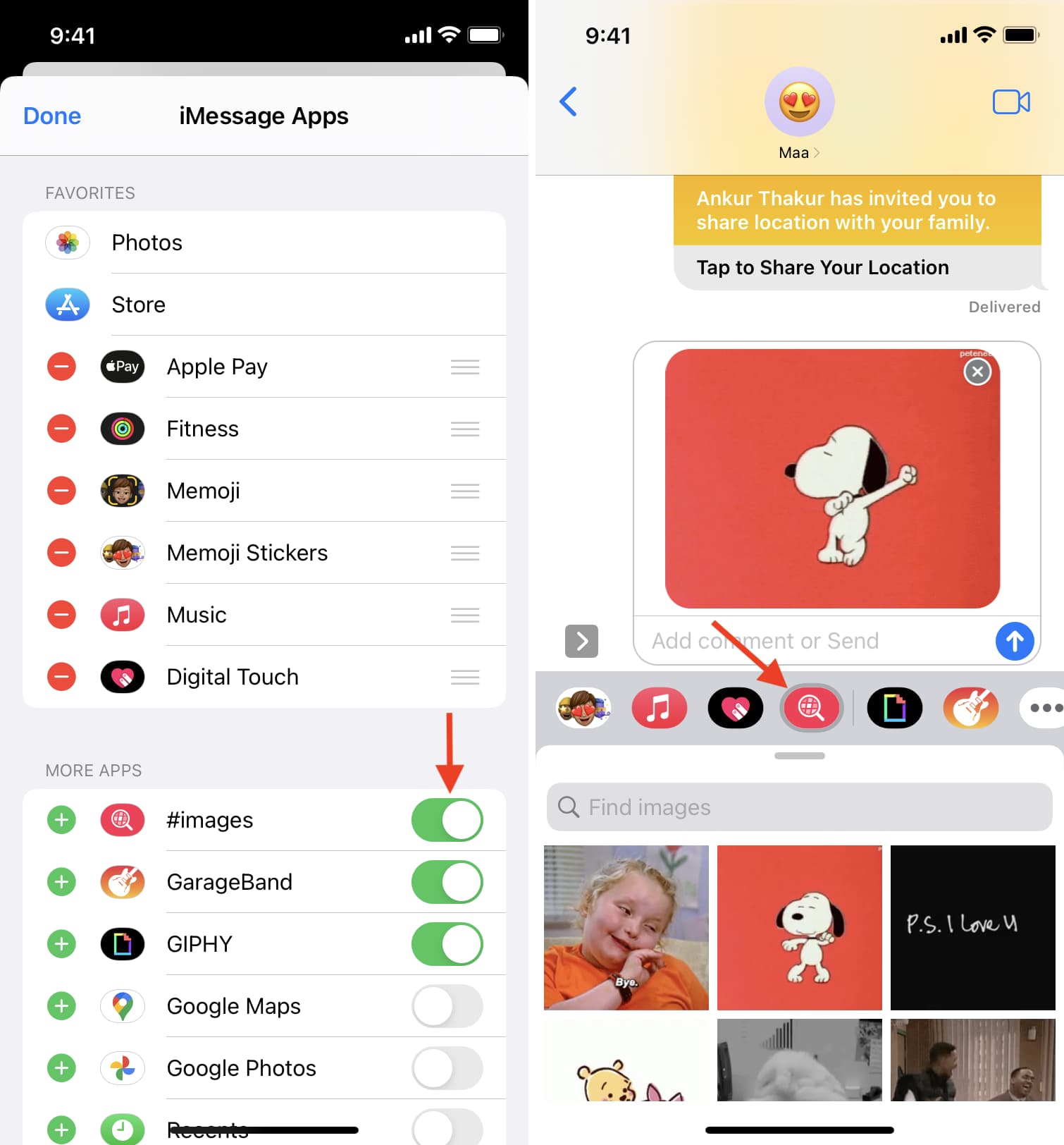 immagini funzionanti in Messaggi su iPhone