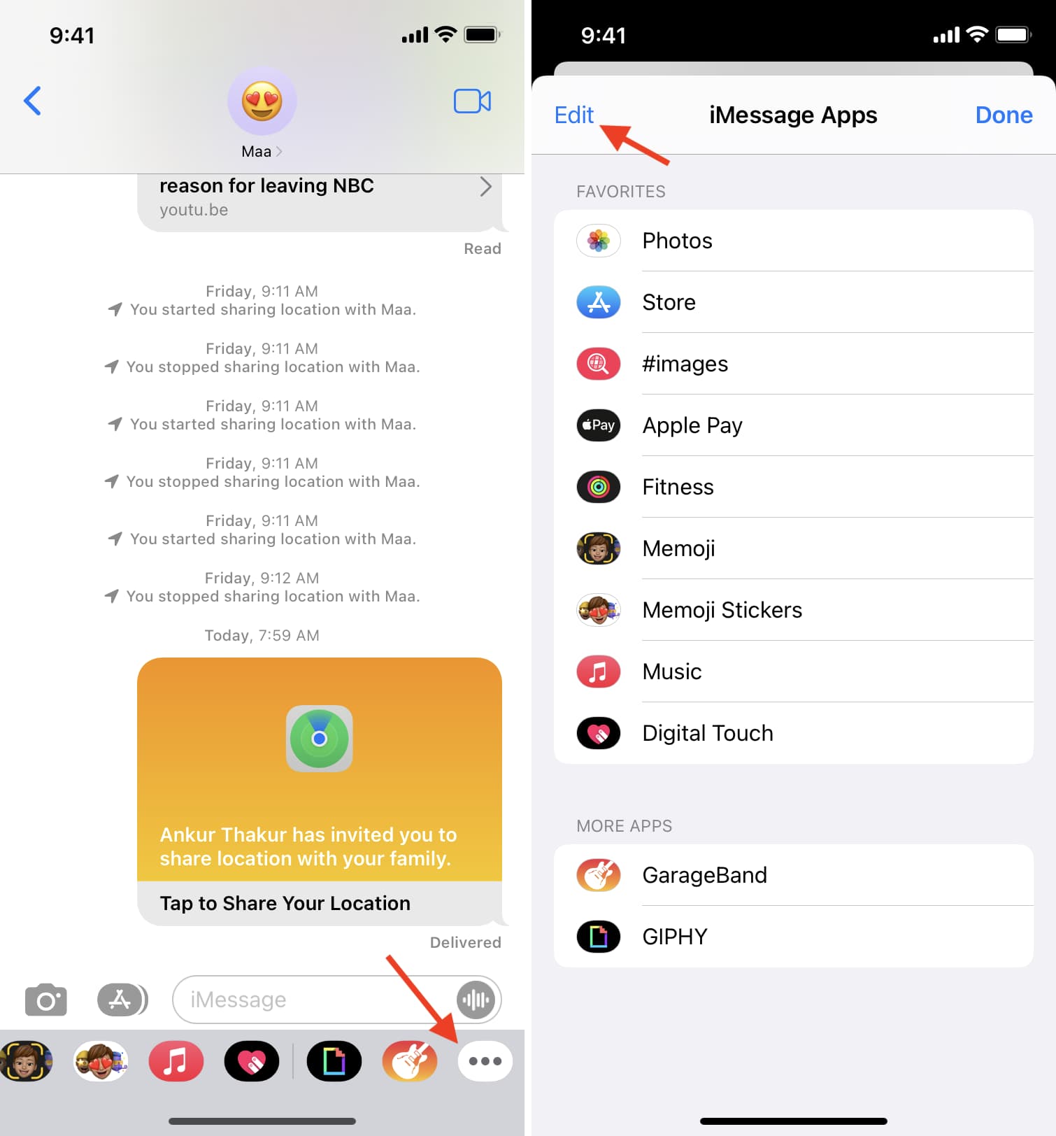 Modifica le app iMessage su iPhone