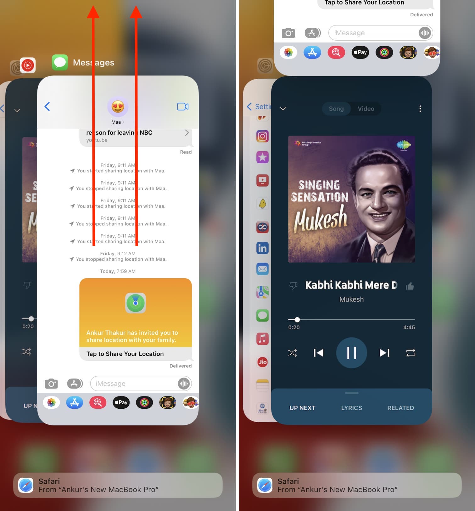 Forza l'uscita dall'app Messaggi su iPhone