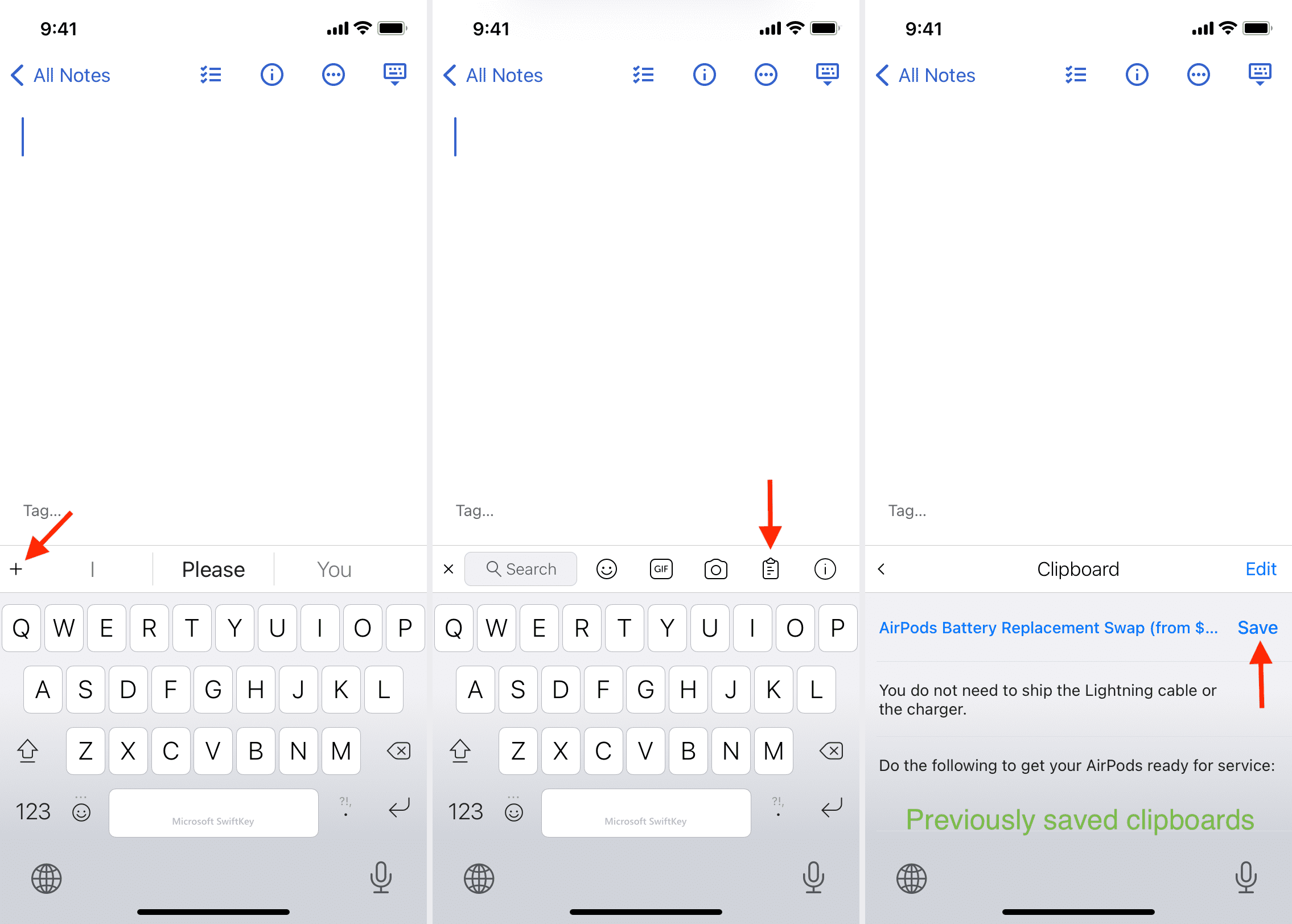 Accedi agli Appunti di SwiftKey su iPhone