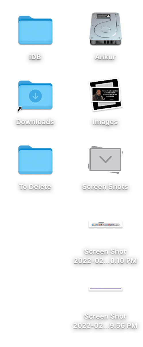 Cattura screenshot delle icone del desktop su Mac