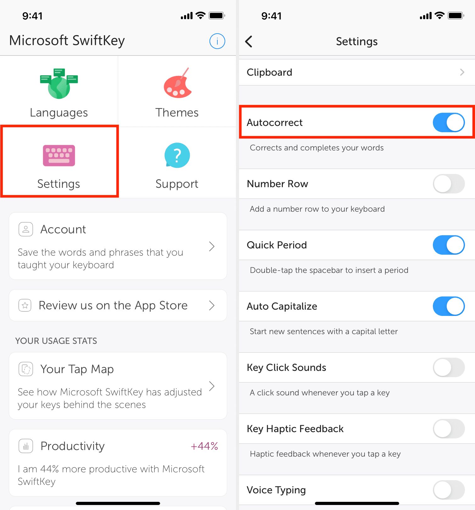 Correzione automatica SwiftKey su iPhone