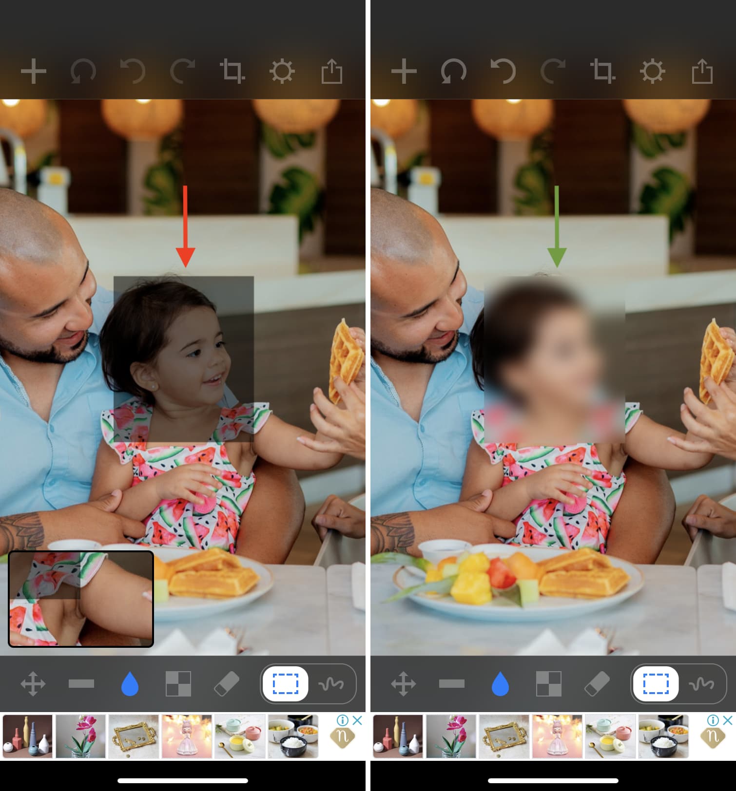 Aggiungi sfocatura all'immagine su iPhone