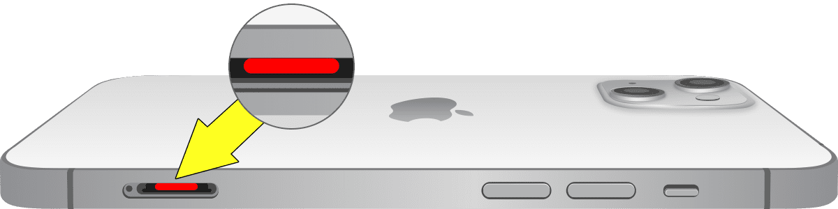 Indicatore di contatto liquido all'interno dello slot SIM dell'iPhone