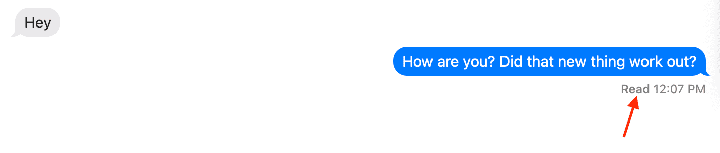 Leggi l'etichetta sotto un iMessage
