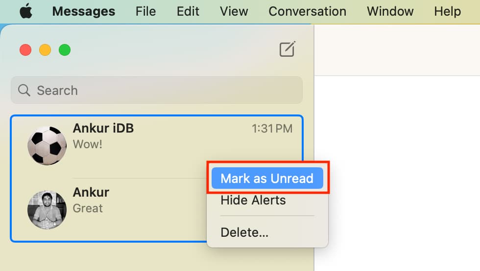 Contrassegna diversi messaggi come non letti su Mac