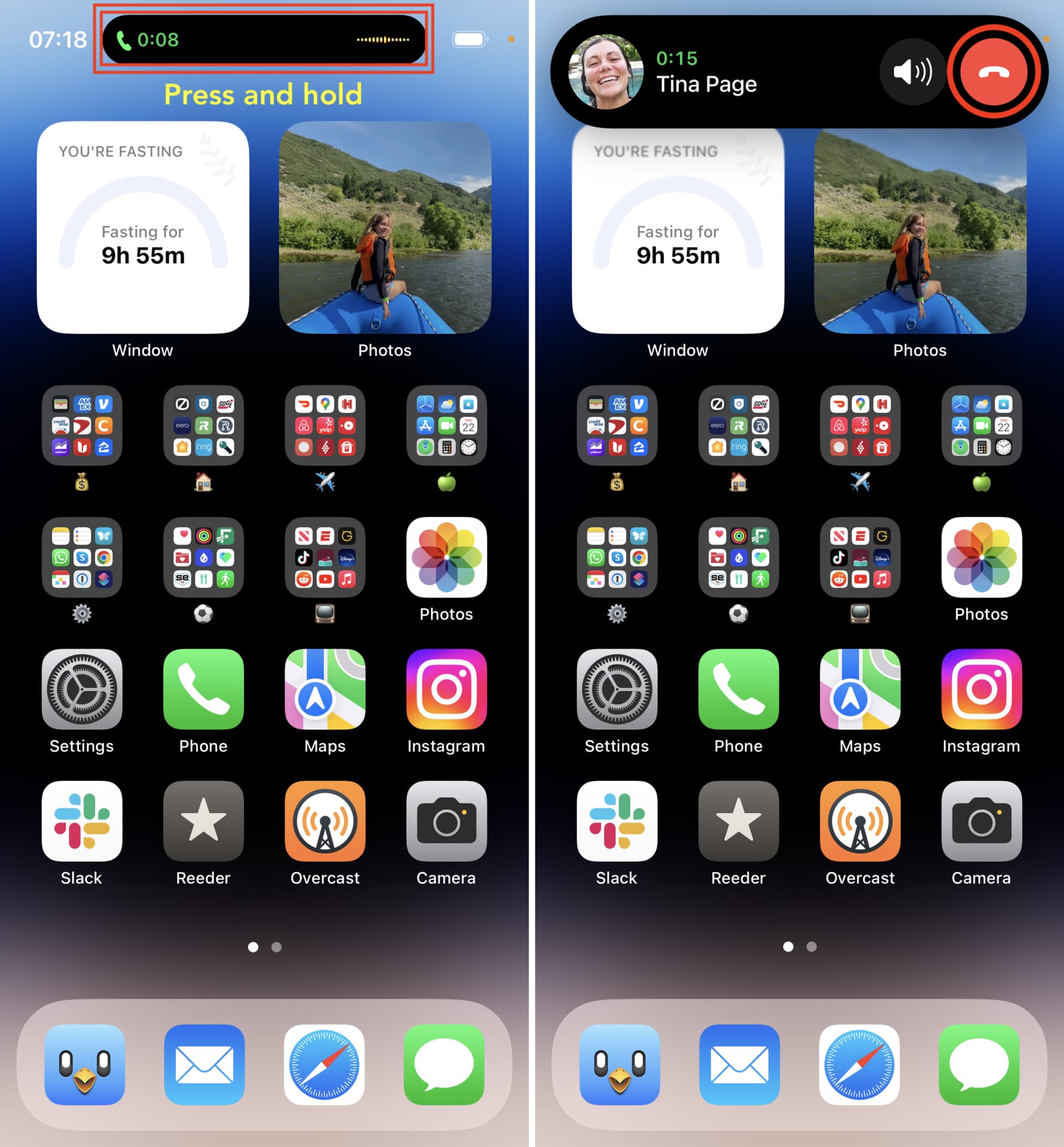 Riattacca la chiamata su iPhone 14 Pro e 14 Pro Max utilizzando Dynamic Island