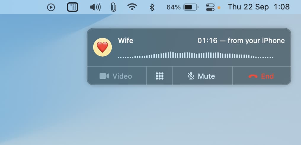 Termina la chiamata iPhone su Mac