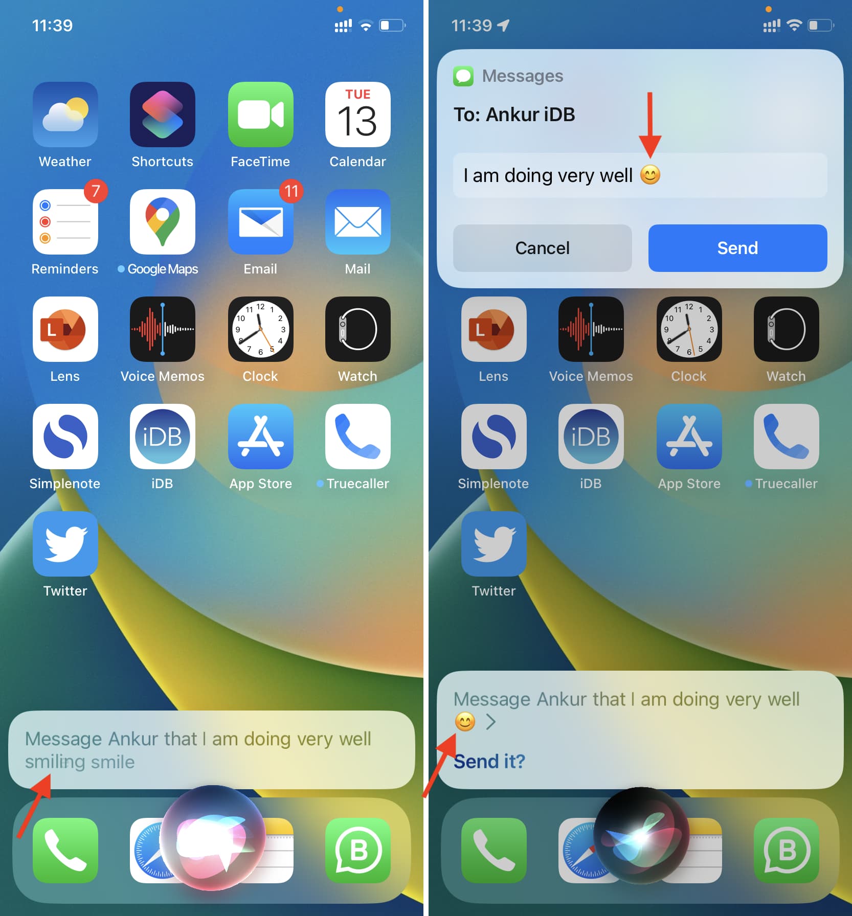 Inserisci emoji usando Siri su iPhone