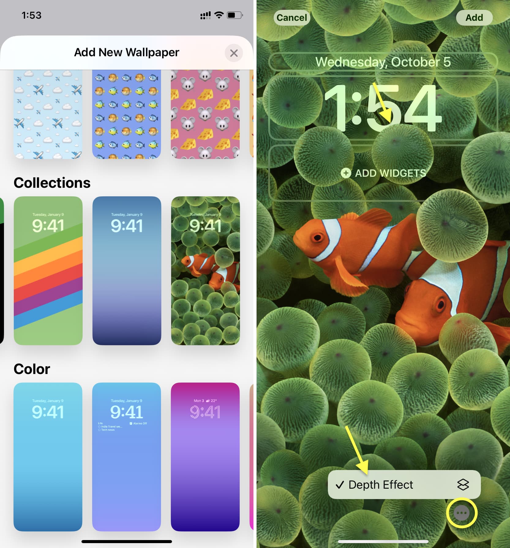 Abilita l'effetto profondità mentre imposti lo sfondo su iPhone