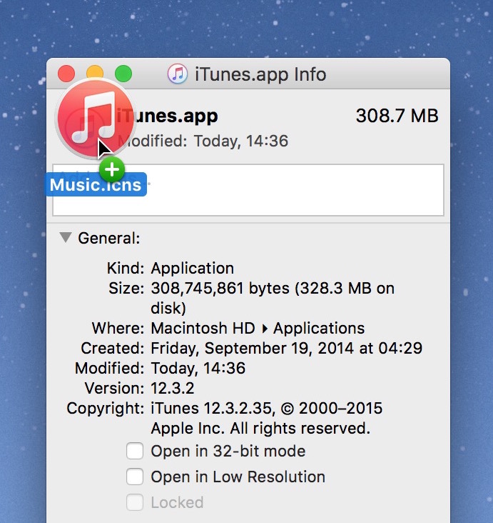 cambiare l'icona dell'app mac