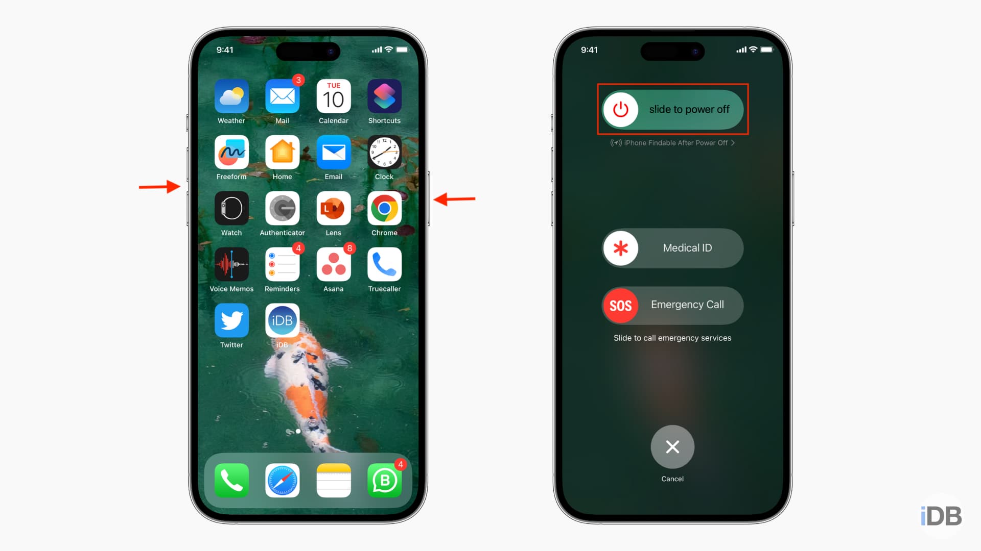 Spegni iPhone con Face ID