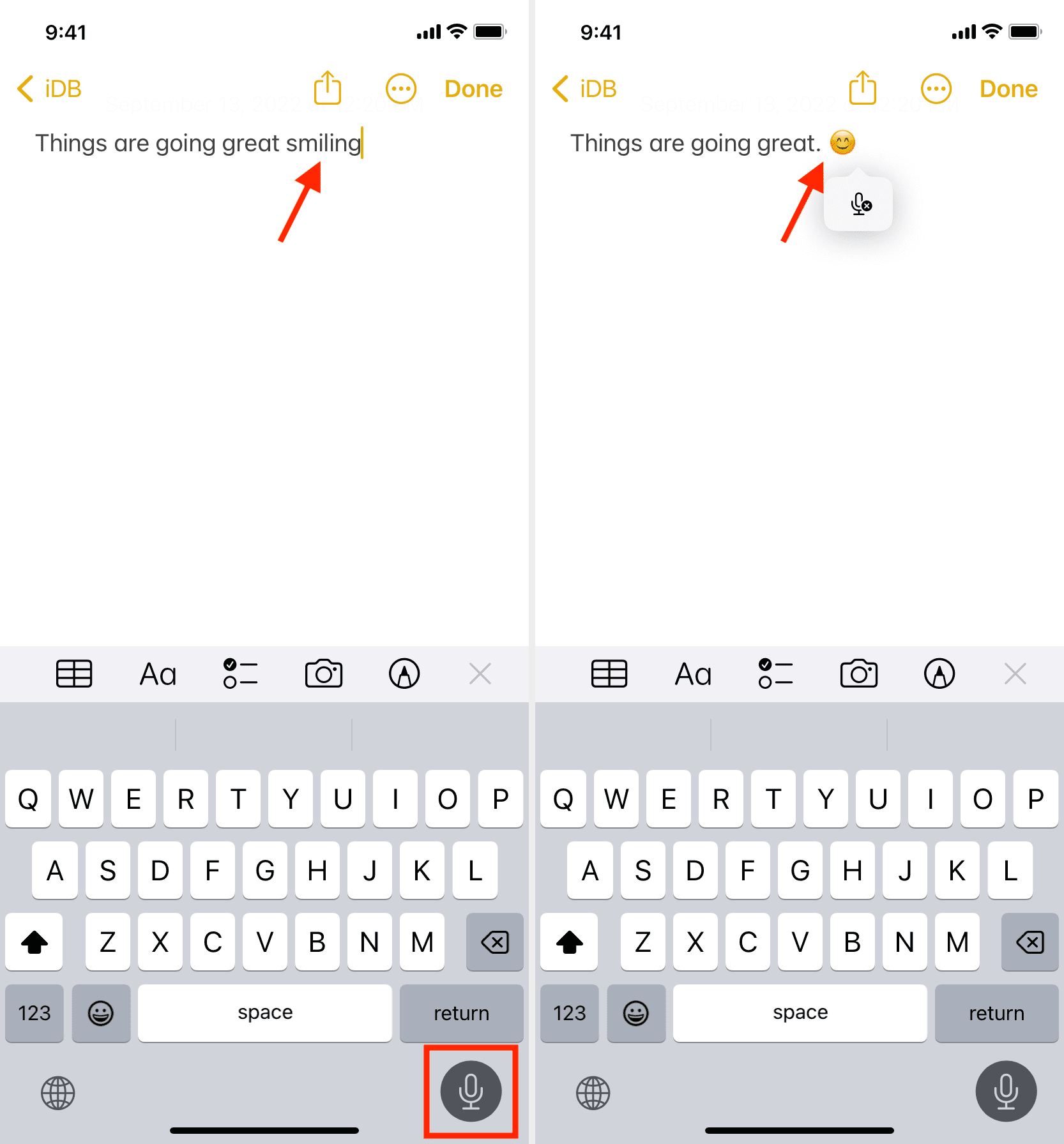 Usare la dettatura per digitare emoji su iPhone