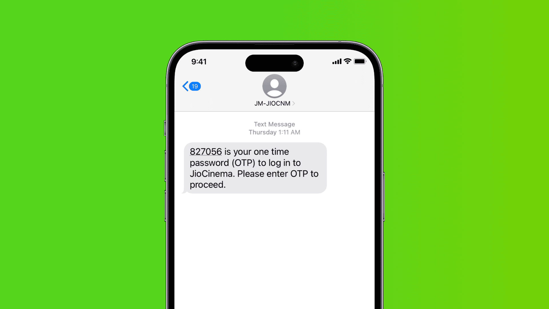SMS con OTP su iPhone